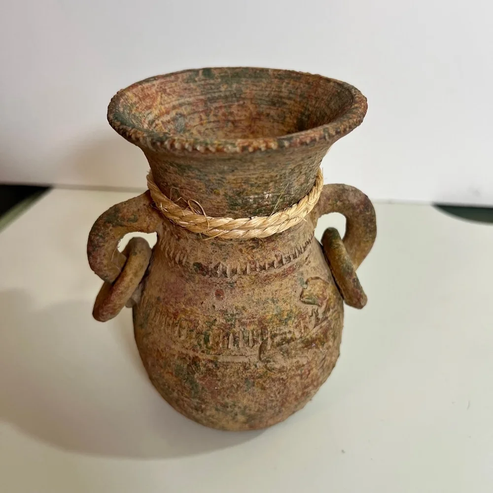 Vintage Unbranded Vase, pottery Home Decor, 5 inches, Brown‎ - Picture 3 of 10